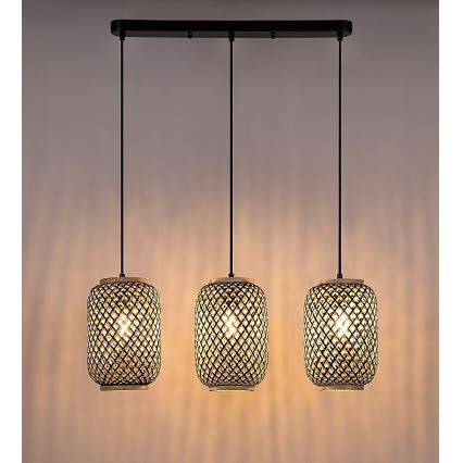 Rabalux - Függeszték zsinóron 3xE27/40W/230V rattan