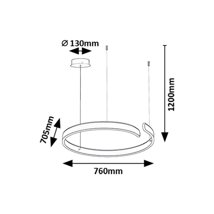 Rabalux - LED csillár kábellel LED/45W/230V 3000/4000/6500K
