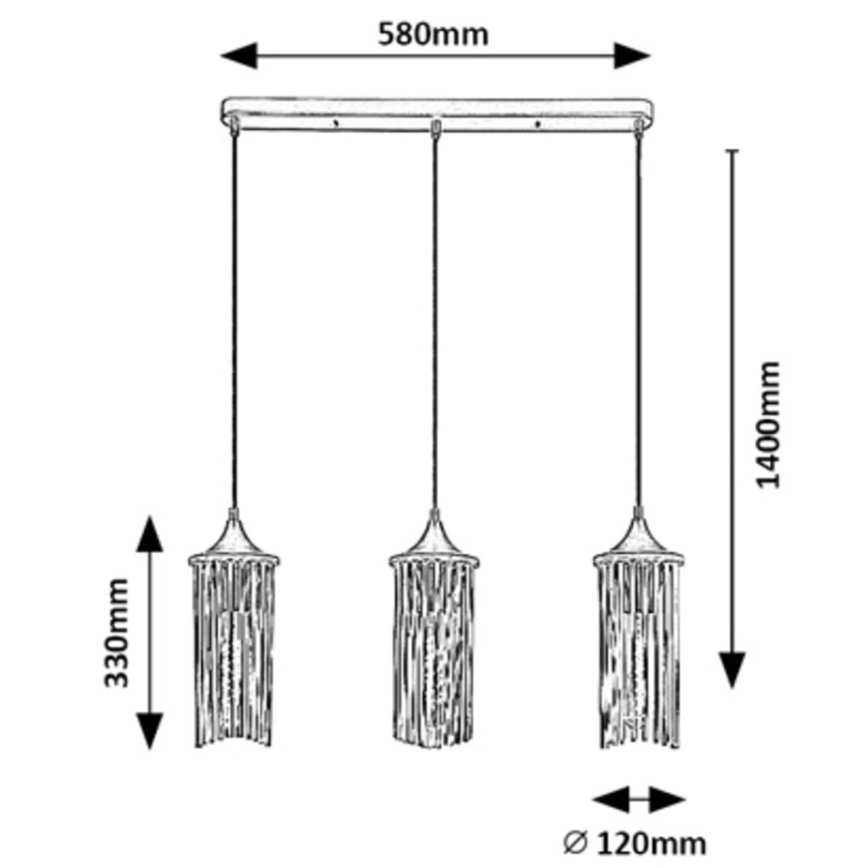 Rabalux - Csillár zsinóron 3xE27/40W/230V