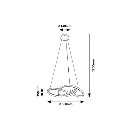 Rabalux - LED Csillár zsinóron LED/36W/230V 3000K arany