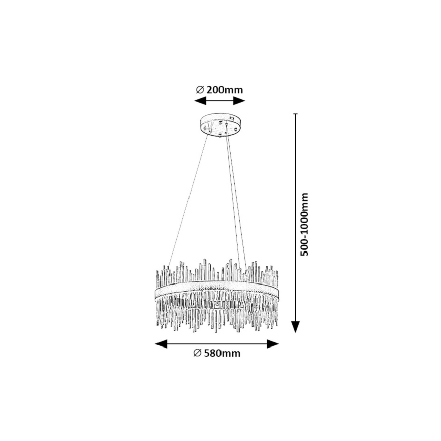 Rabalux - LED Csillár zsinóron LED/36W/230V 3000/4000/6000K arany