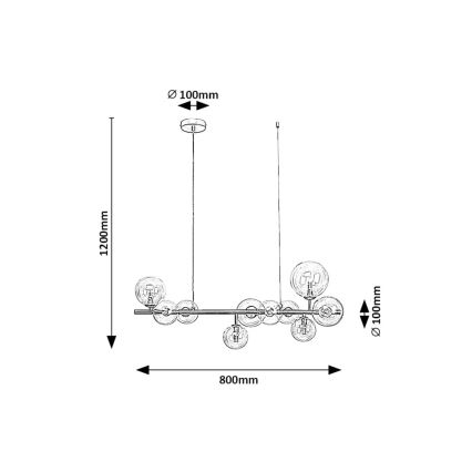 Rabalux - Csillár zsinóron 10xG9/28W/230V