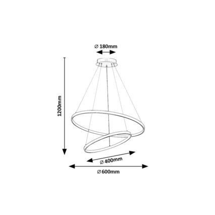 Rabalux - LED Fényerőszabályozható kábelen függő csillár LED/75W/230V 3000-6500K + távirányító