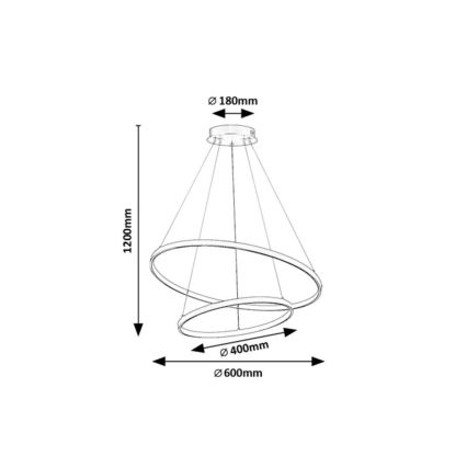 Rabalux - LED dimmelhető kábelre függesztett csillár LED/75W/230V 3000-6500K + távirányító