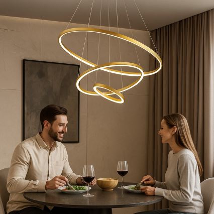 Rabalux - Dimmelhető LED csillár kábeles függesztéssel LED/90W/230V 3000-6500K + távirányító