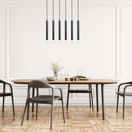 Rabalux - Csillár zsinóron 6xG9/5W/230V fekete