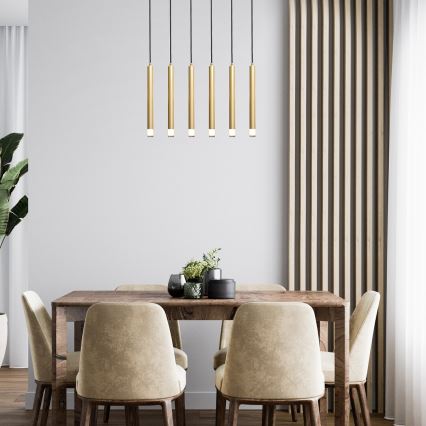 Rabalux - Csillár zsinóron 6xG9/5W/230V arany