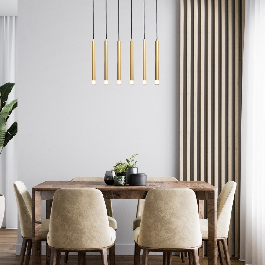 Rabalux - Csillár zsinóron 6xG9/5W/230V arany