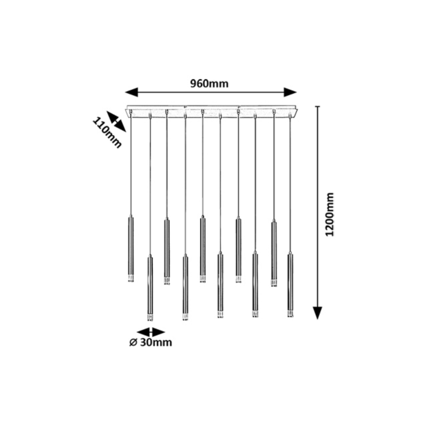 Rabalux - Csillár zsinóron 10xG9/5W/230V arany