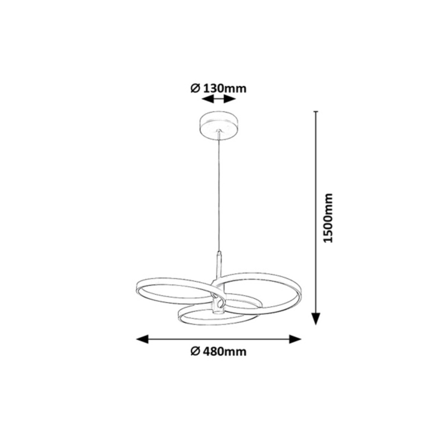 Rabalux - LED dimmelhető, kábelre függesztett csillár LED/50W/230V 3000-6500K + távirányító