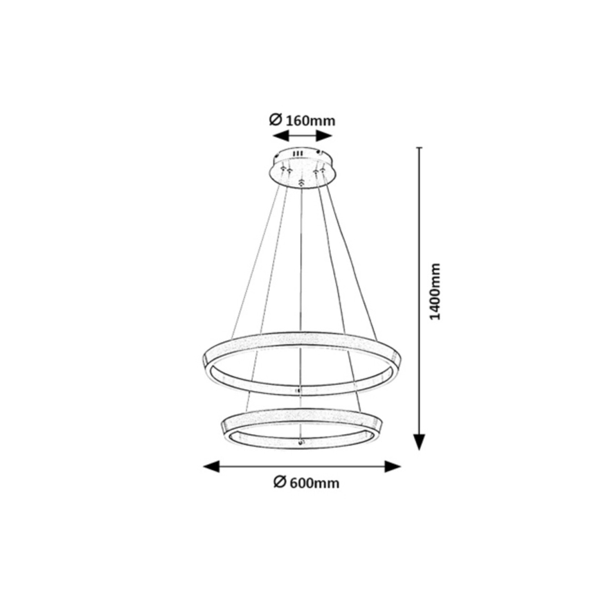 Rabalux - Dimmelhető LED függőlámpa kábelen LED/45W/230V 3000-6500K + távirányító