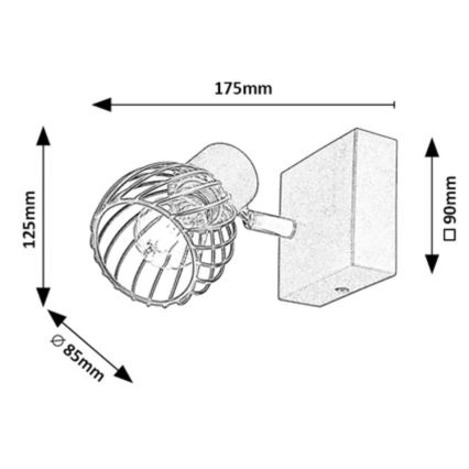 Rabalux - Fali spotlámpa 1xE14/10W/230V