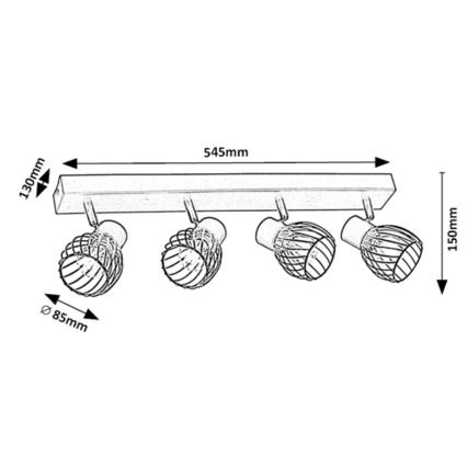 Rabalux - Spotlámpa 4xE14/10W/230V