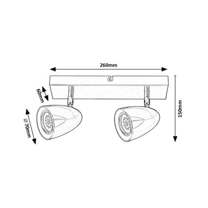 Rabalux - Spotlámpa 2xGU10/5W/230V fehér