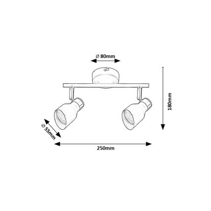 Rabalux - Spotlámpa 2xGU10/25W/230V