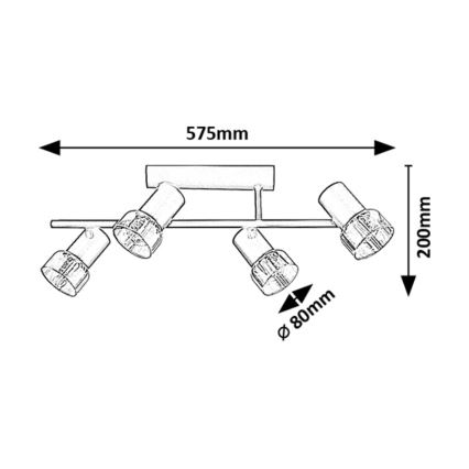 Rabalux - Felületre szerelhető csillár  4xE14/15W/230V