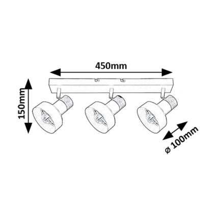 Rabalux - Spotlámpa 3xE14/15W/230V