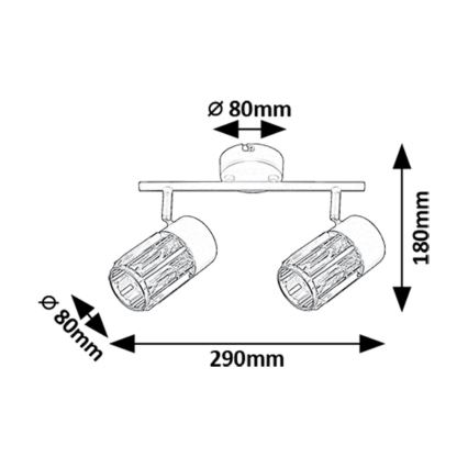 Rabalux - Spotlámpa 2xE14/15W/230V