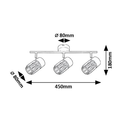 Rabalux - Spotlámpa 3xE14/15W/230V