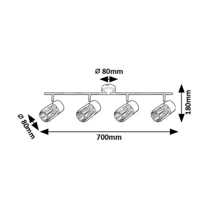 Rabalux - Spotlámpa 4xE14/15W/230V