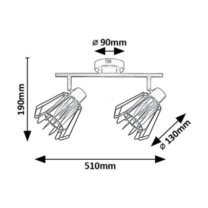 Rabalux - Spotlámpa 2xE14/40W/230V