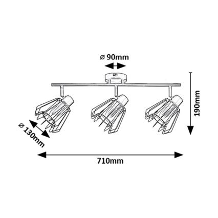 Rabalux - Spotlámpa 3xE14/40W/230V