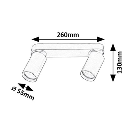 Rabalux - Spotlámpa 2xGU10/5W/230V arany