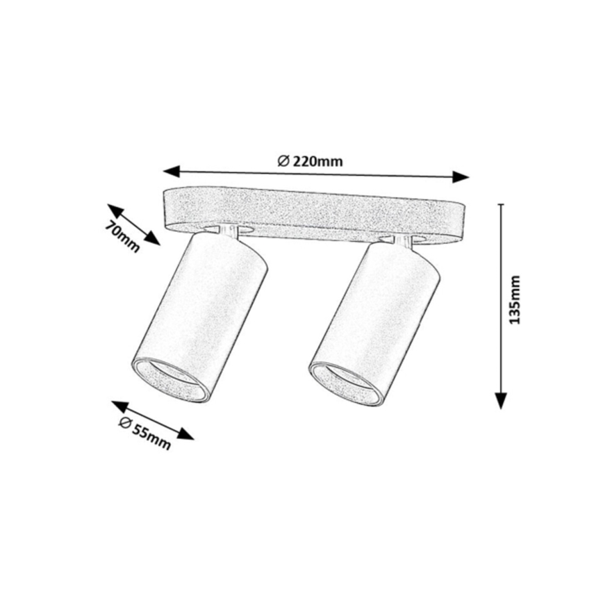 Rabalux - 2xGU10/7W/230V fekete spotlámpa