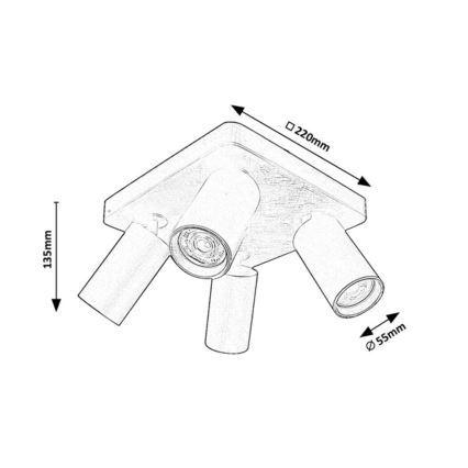 Rabalux - Spotlámpa 4xGU10/7W/230V fekete