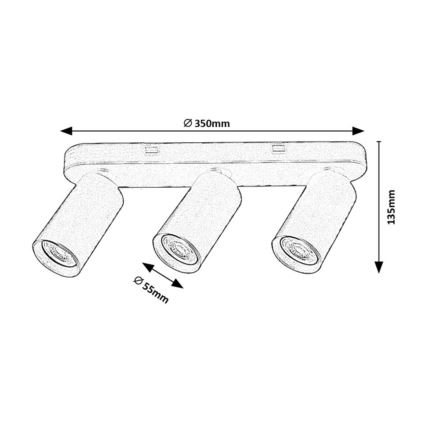Rabalux - 3x GU10 spotlámpa, 7 W, 230 V, fehér