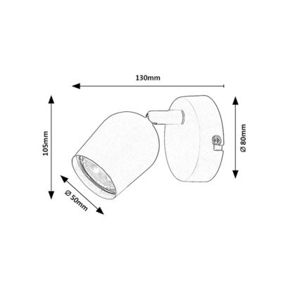 Rabalux - Fali spotlámpa 1xGU10/15W/230V fekete