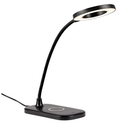 Rabalux - LED érintőkapcsolós asztali lámpa állítható fényerővel, vezeték nélküli töltéssel LED/5W/5V 2700-6000K fekete