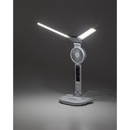 Rabalux - Fényerőszabályozható LED asztali lámpa ventilátorral és kijelzővel LED/7W/5V 3000/4000/6500K