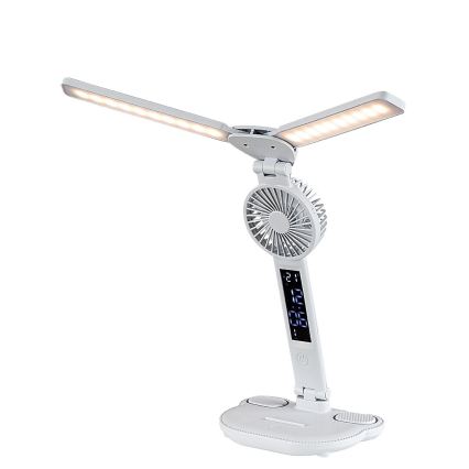 Rabalux - Fényerőszabályozható LED asztali lámpa ventilátorral és kijelzővel LED/7W/5V 3000/4000/6500K