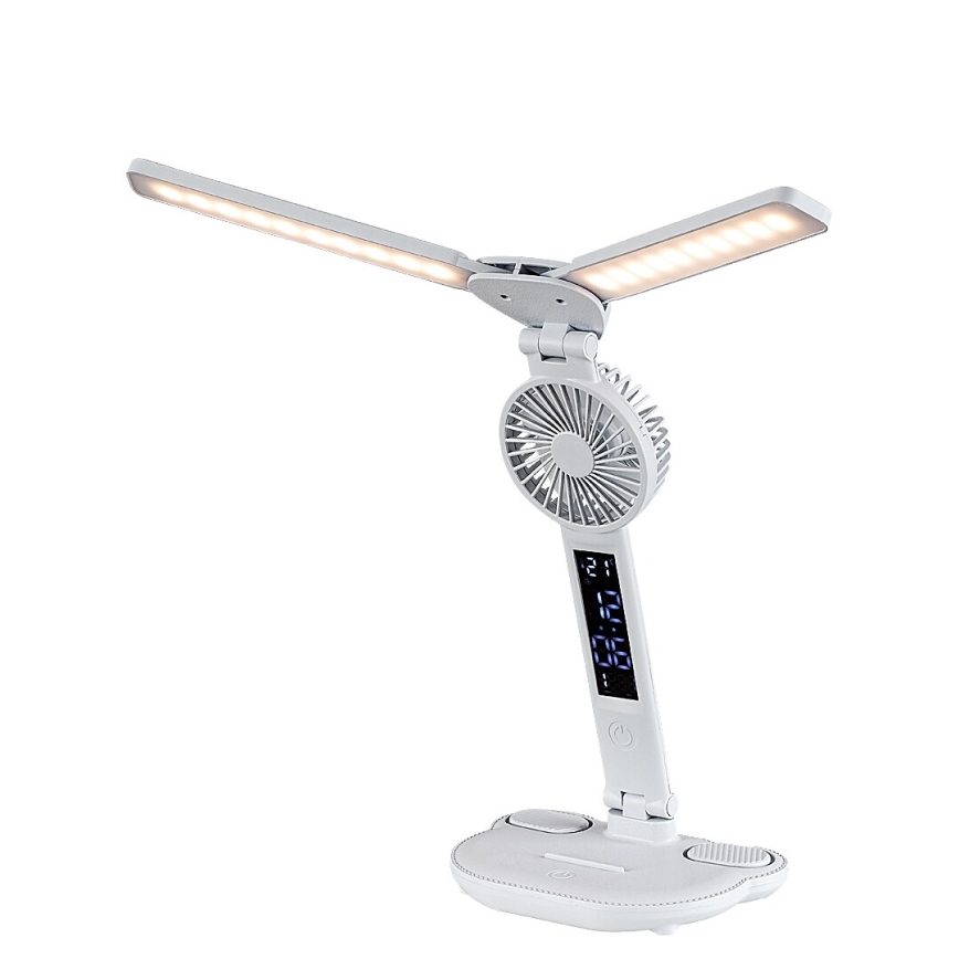 Rabalux - Fényerőszabályozható LED asztali lámpa ventilátorral és kijelzővel LED/7W/5V 3000/4000/6500K