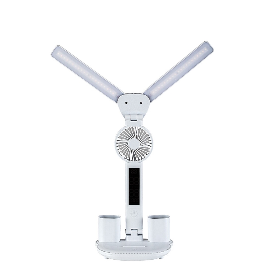 Rabalux - Fényerőszabályozható LED asztali lámpa ventilátorral és kijelzővel LED/7W/5V 3000/4000/6500K