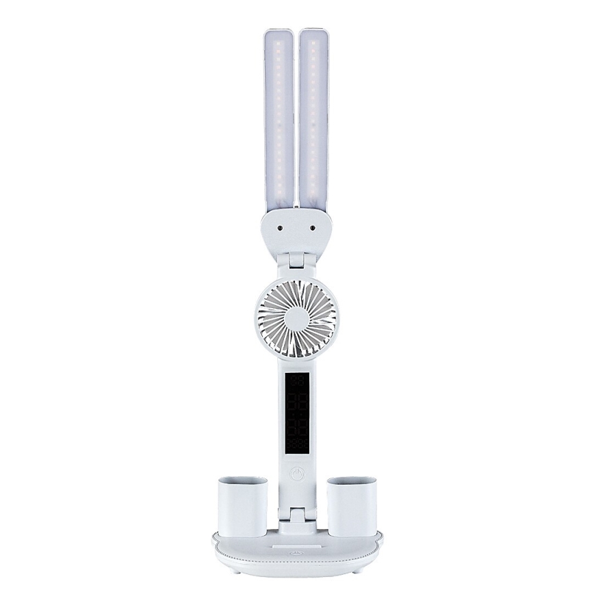 Rabalux - Fényerőszabályozható LED asztali lámpa ventilátorral és kijelzővel LED/7W/5V 3000/4000/6500K