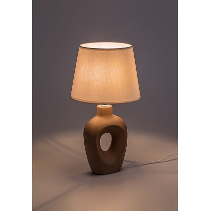 Rabalux - Asztali lámpa 1xE14/25W/230V barna/krémszínű