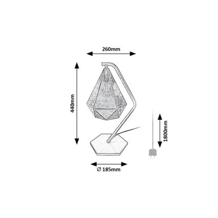 Rabalux - Tiffany Tiffany asztali lámpa 1xE14/40W/230V arany/kék