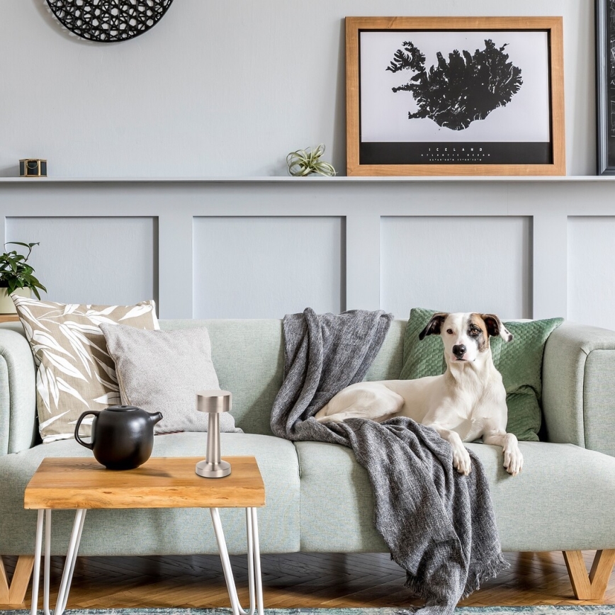 Rabalux - LED Újratölthető érintős asztali lámpa LED/2,7W/5V 1200mAh 3000/4000/6000K matt króm