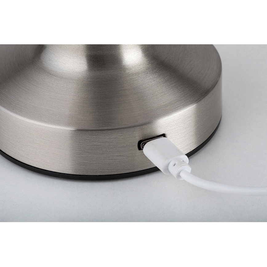 Rabalux - LED Újratölthető érintős asztali lámpa LED/2,7W/5V 1200mAh 3000/4000/6000K matt króm