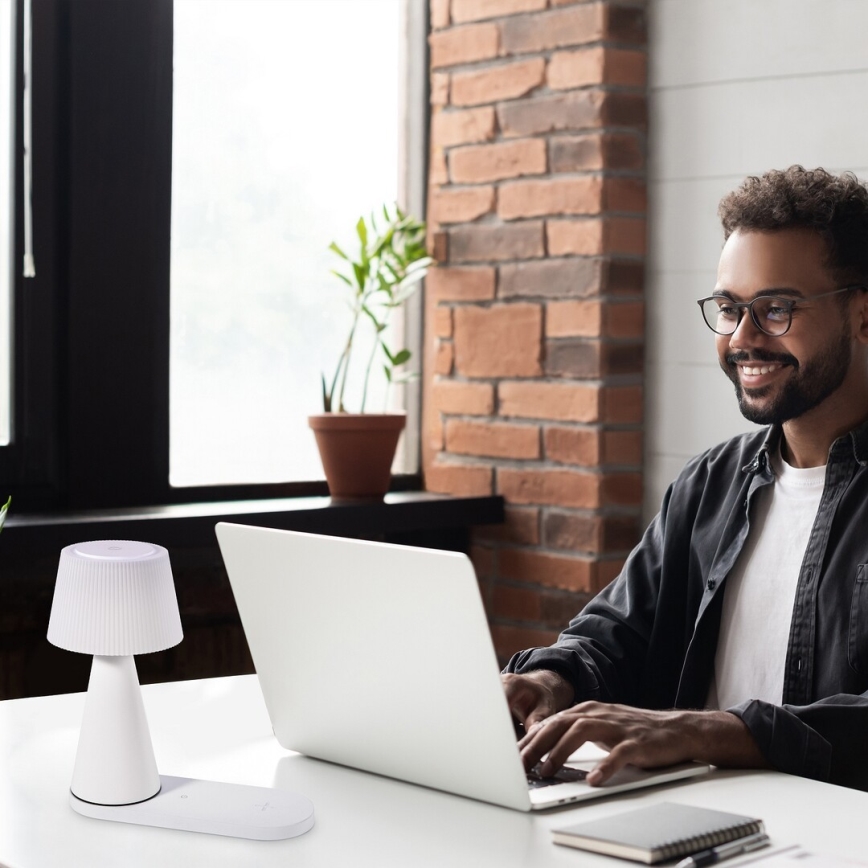 Rabalux - LED Dimmelhető Asztali lámpa tölthető vezeték nélküli töltéssel LED/5W/5V 3000/4000/5000K