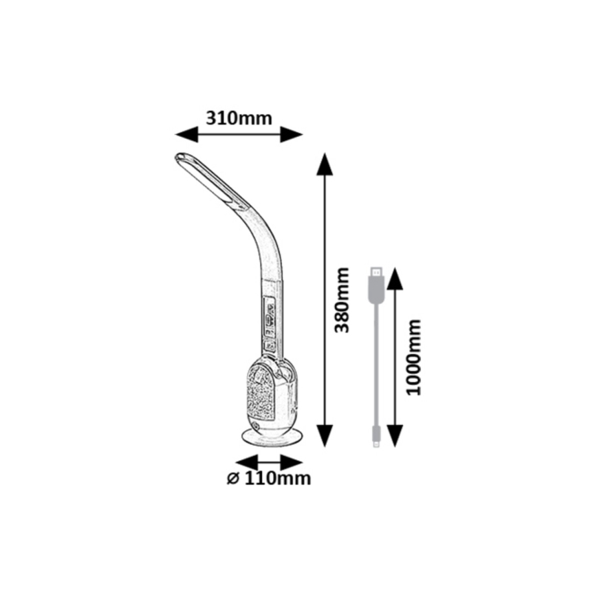 Rabalux - LED RGB Dimmelhető asztali lámpa LED/5W/230V fehér