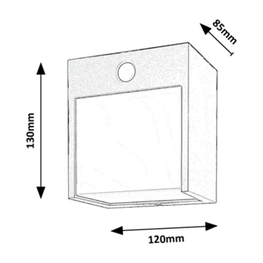 Rabalux - LED Kültéri fali lámpa érzékelővel LED/12W/230V fekete IP44