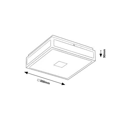 Rabalux - LED fürdőszobai mennyezeti lámpatest LED/18W/230V IP44 fekete 30x30 cm