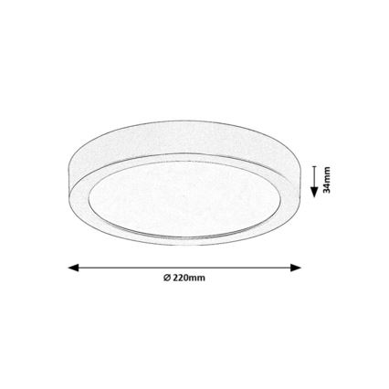 Rabalux - LED fürdőszobai mennyezeti lámpa LED/24W/230V átm. 22 cm IP44 fekete