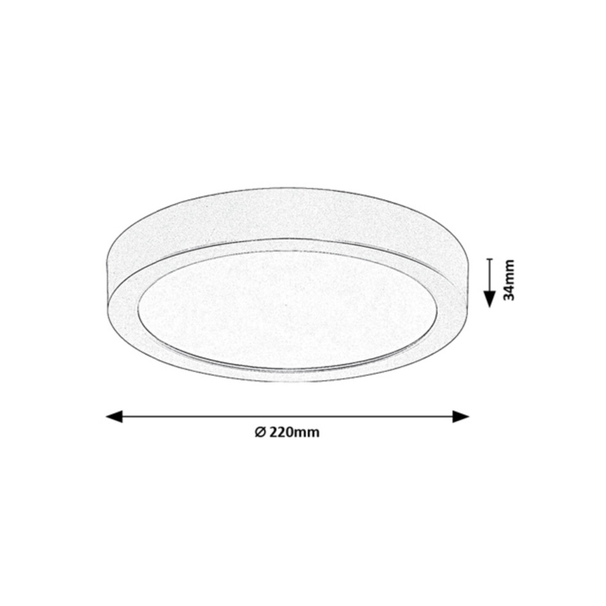 Rabalux - LED fürdőszobai mennyezeti lámpatest LED/24W/230V átm. 22 cm IP44 aranyszínű