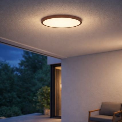 Rabalux - LED fürdőszobai mennyezeti lámpatest, 24 W, 230 V, választható színhőmérséklet 3000/4000/6000 K, Ø 40 cm, IP44, barna