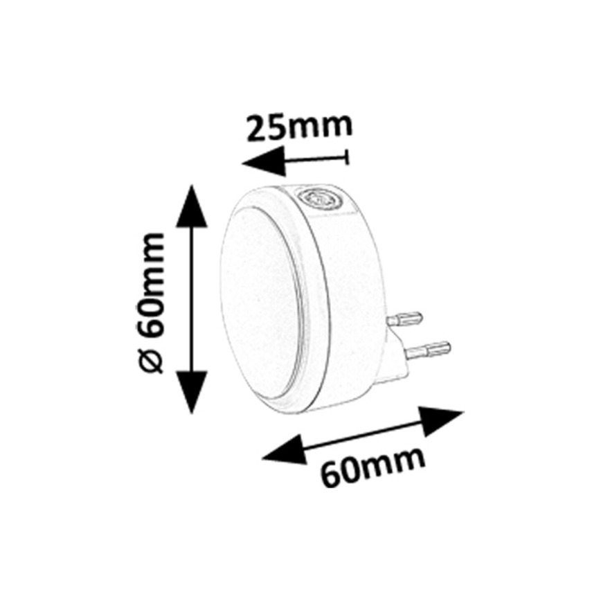 Rabalux - LED Aljzatos éjszakai lámpa alkonyatérzékelővel LED/0,3W/230V 3000K