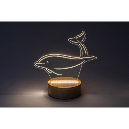 Rabalux - LED gyerek asztali lámpa LED/2W/5V 3000K delfin bükk